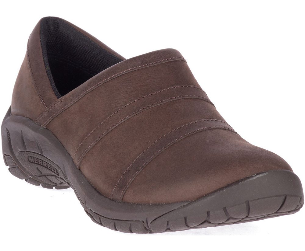Merrell Slip Ons Brown - Encore Moc 4 Leather - Womens 03AHOMTNV